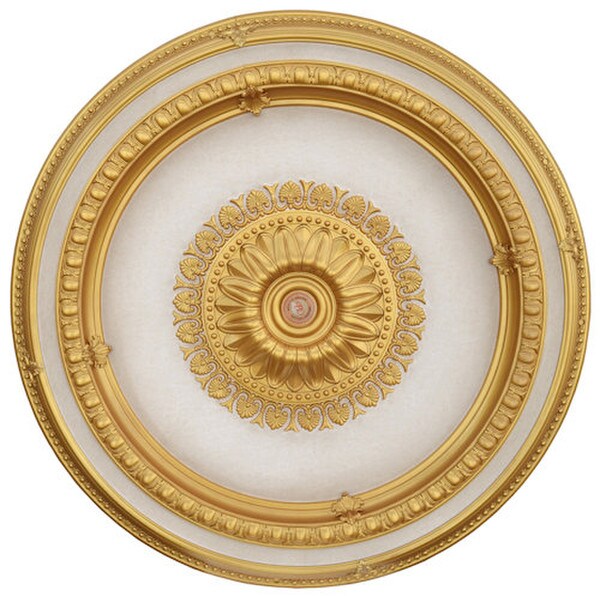 Gold Beige Round Ceiling Medallion fully assembled finished Classical